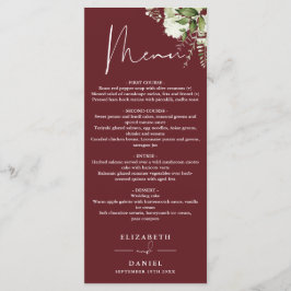 Menu Janto Caseiro Rosewood Pink Greenery Monograma