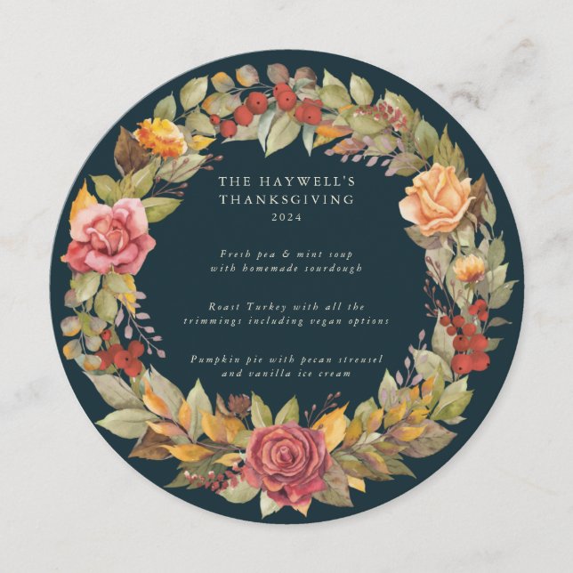 Menu Janto de Ação de Graças de Wreath Automática Redon (Frente)