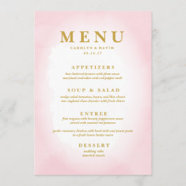Menu Janto de Aquarela Rosa Moderno