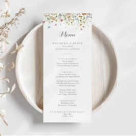 Menu Janto de Caligrafia Colorful Daanty Flowers