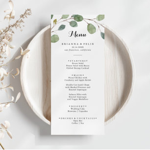 Menu Janto de Caligrafia Eucalyptus Foliage