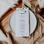 Menu Janto de Caligrafia Eucalyptus Verde<br><div class="desc">Este cartão de janto de caligrafia de eucalipto com prazer verde é perfeito para um casamento simples. A design apresenta galhos e folhas botânicas elegantes e desenhadas a aquarela e desenhadas à mão. Este menu pode ser usado para recepção de casamento, janto de ensaio, chá de panela ou qualquer evento....</div>