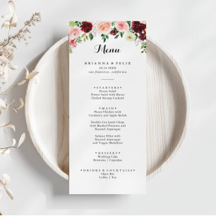 Menu Janto de Caligrafia Floral Primavera Roxo