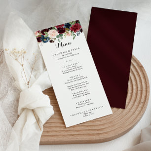 Menu Janto de Caligrafia Moderna do Autumn Rustic Burgu