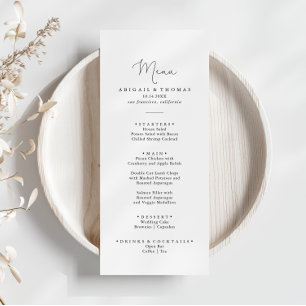 Menu Janto de Caligrafia Simples Elegante