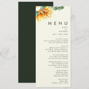 Menu Janto de Casamento Amarelo-Girassol-Luz-Girassol-F