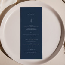 Menu Janto de Casamento Azul com Marinho Folha Sim