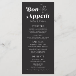Menu Janto de Casamento Bon Appetit Black White