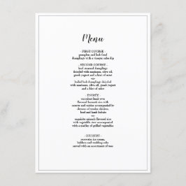 Menu Janto de Casamento Bordado do Script Elegante