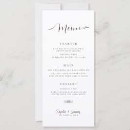 Menu Janto de Casamento Branco Minimalista Moderno