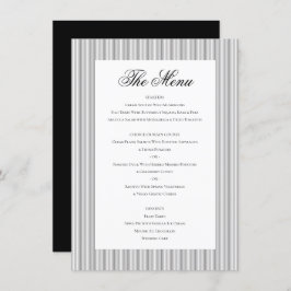 Menu Janto de Casamento Branco Negro Formal Clássico El