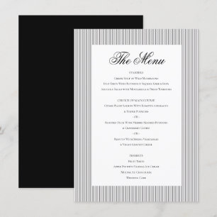 Menu Janto de Casamento Branco Negro Formal Clássico El