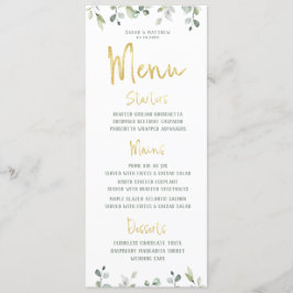 Menu Janto de Casamento Clássico da Caligrafia Dourada