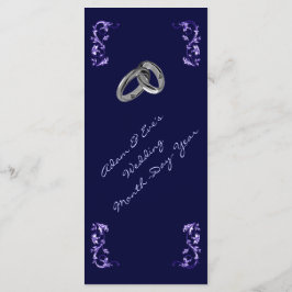 Menu janto de casamento clássico e azul elegante