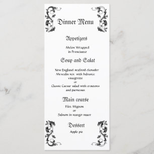Menu janto de casamento clássico e eleganet