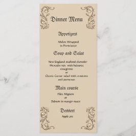 Menu janto de casamento clássico e elegante