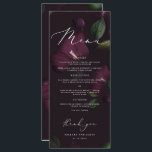 Menu Janto de Casamento da Caligrafia Roxo Moody<br><div class="desc">Coloque a cena para um glamouroso casamento de Halloween com a nossa coleção Elegante de Roxos Púrpura Blooms! Apresentando flores roxas profundas e caligrafia sofisticada, nossos convites, sinais e decoração misturam elegância com um mistério gótico. Esta coleção é perfeita para uma celebração inesquecível e adiciona um talento romântico escuro ao...</div>