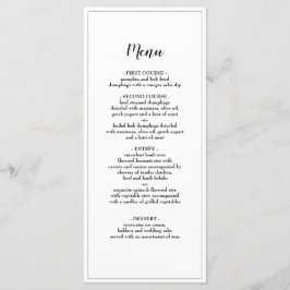 Menu Janto de Casamento de Borda Preta de Script E
