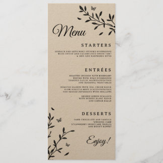 Menu Janto de Casamento de Charm Woodland