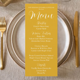 Menu Janto de Casamento de Estilo Simples Amarelo ouro