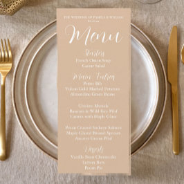 Menu Janto de Casamento de Estilo Simples Beige