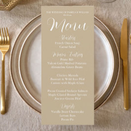 Menu Janto de Casamento de Estilo Simples Khaki