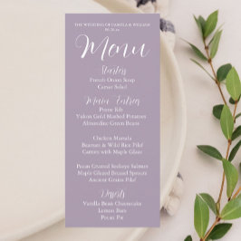 Menu Janto de Casamento de Estilo Simples Mauve