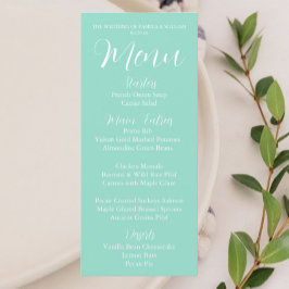 Menu Janto de Casamento de Estilo Simples Seafoam
