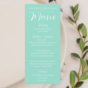 Menu Janto de Casamento de Estilo Simples Seafoam