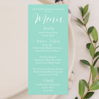 Menu Janto de Casamento de Estilo Simples Seafoam