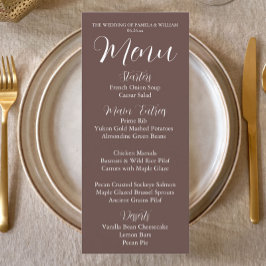 Menu Janto de Casamento de Estilo Simples Taupe