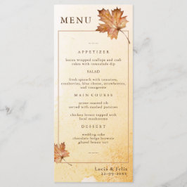 Menu Janto de Casamento de Folha de Leaf do Autumn Autu