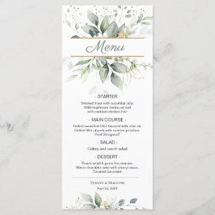 Menu Janto de Casamento de Folhagem de Molercola V