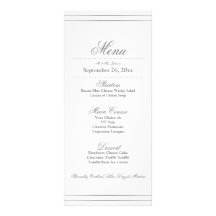 Menu Janto de Casamento de Fronteira de Prata Eleg