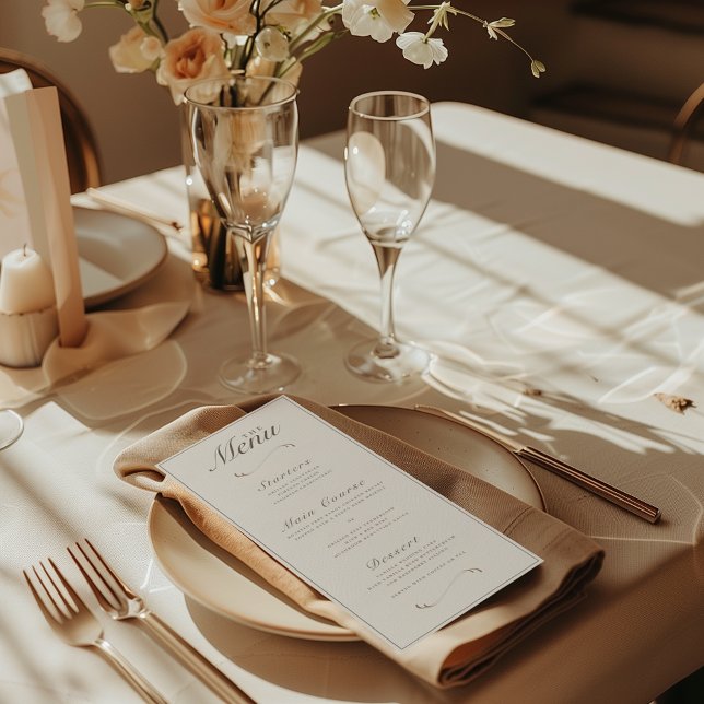 Menu Janto de Casamento de Ivory Botânica e Ash de Qued (Criador carregado)