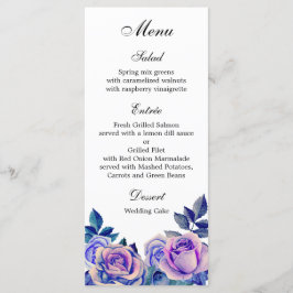 Menu janto de casamento de rosas roxos