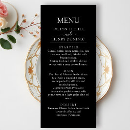 Menu Janto de Casamento de Script Branco Minimalista Mo