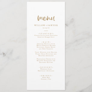 Menu Janto de Casamento de Script Dourado Russo