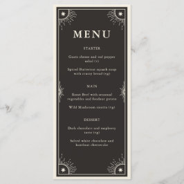 menu janto de casamento do Boho Tarot Stars Celest