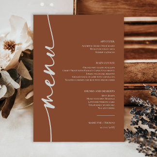 Menu Janto de Casamento do Deserto de Boho Moderno Terr