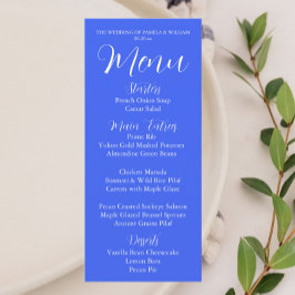 Menu Janto de Casamento do Estilo Simples Real Azul