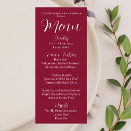 Menu Janto de Casamento do Estilo Simples Vermelho de C