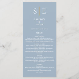 Menu Janto De Casamento Dusty Blue E Monograma Dourado