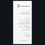 Menu Janto de Casamento Elegante de Escrita Manual Mode<br><div class="desc">Este Simples Menu de Casamento de Escrita Manual Moderna apresenta um design moderno e elegante com um roteiro elegante e fluente. A disposição minimalista e a letra na moda fazem dela um complemento sofisticado a qualquer cenário de mesa de casamento, perfeito para casais que buscam uma estética chic e moderna....</div>