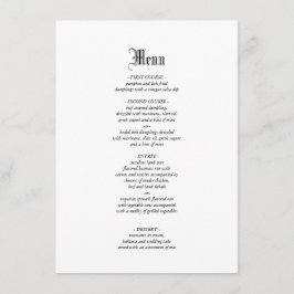 Menu Janto de Casamento Elegante Gótico