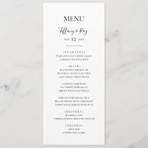 Menu Janto de Casamento Elegante Simples