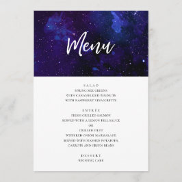 Menu Janto de casamento espacial. Estrelas noturnas. Ma
