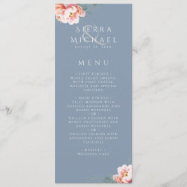 Menu Janto de Casamento Floral por Blush Azul Elegante