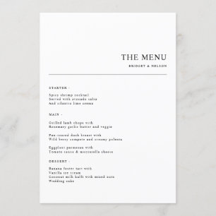 Menu Janto de Casamento Minimalista Simples