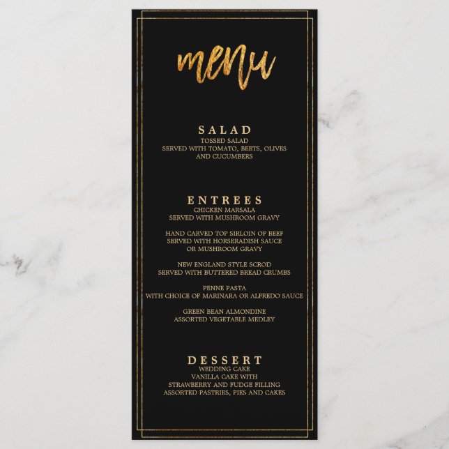 menu janto de casamento MODERN GLAM (Frente)
